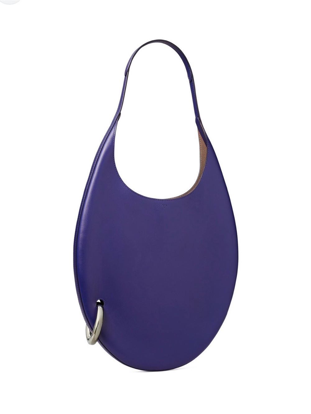Tory Burch Pierced Crescent Shoulder Bag in Deep Blue